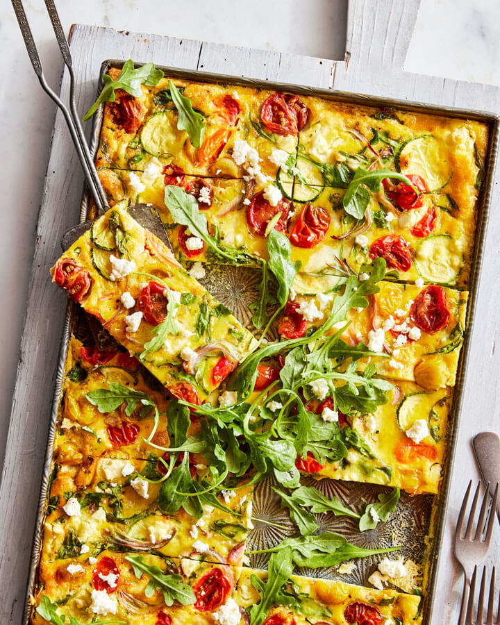 Sheet pan eggs in the Downshiftology Healthy Meal Prep Cookbook