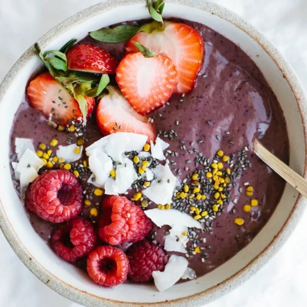 An acai bowl with toppings