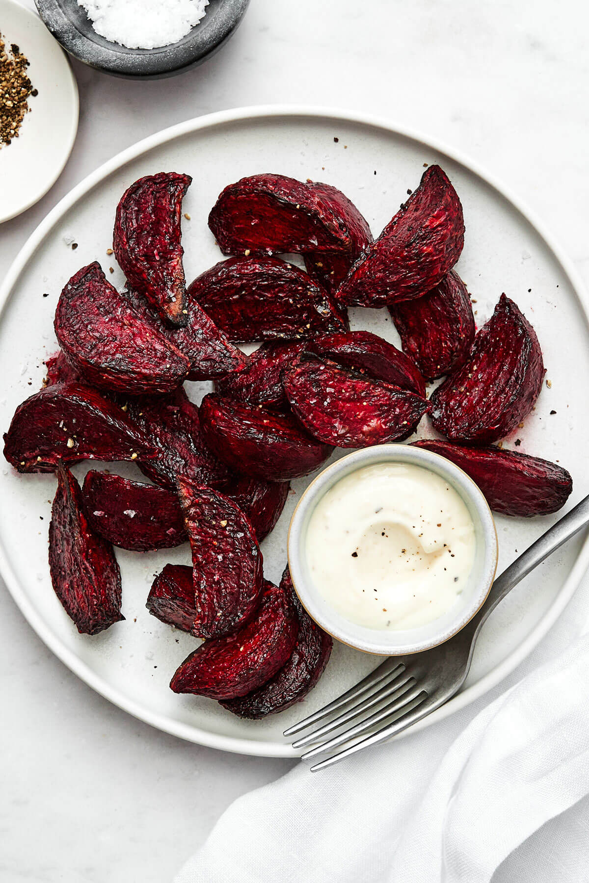 Air fryer beets on a plate
