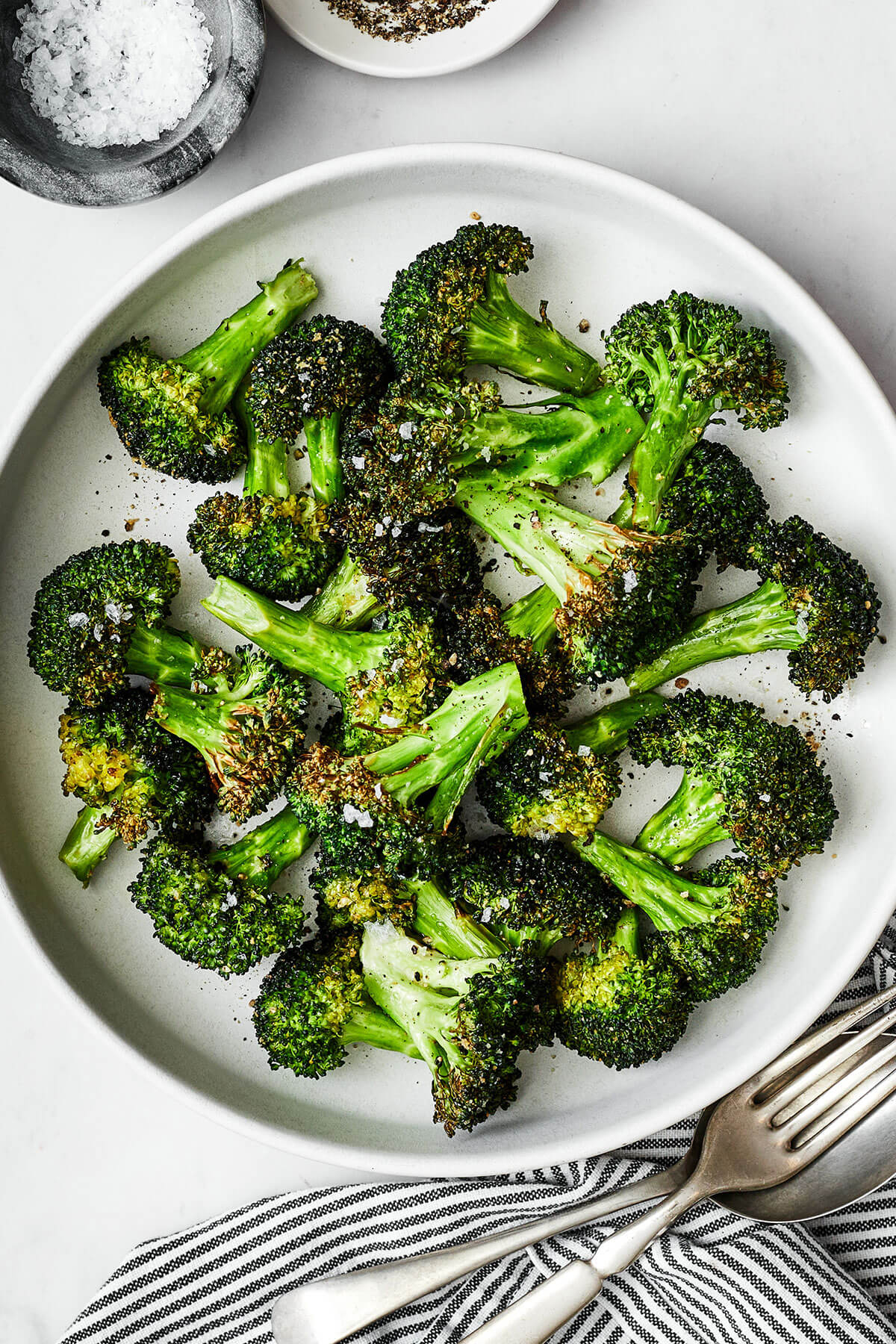 Air fryer broccoli on a plate