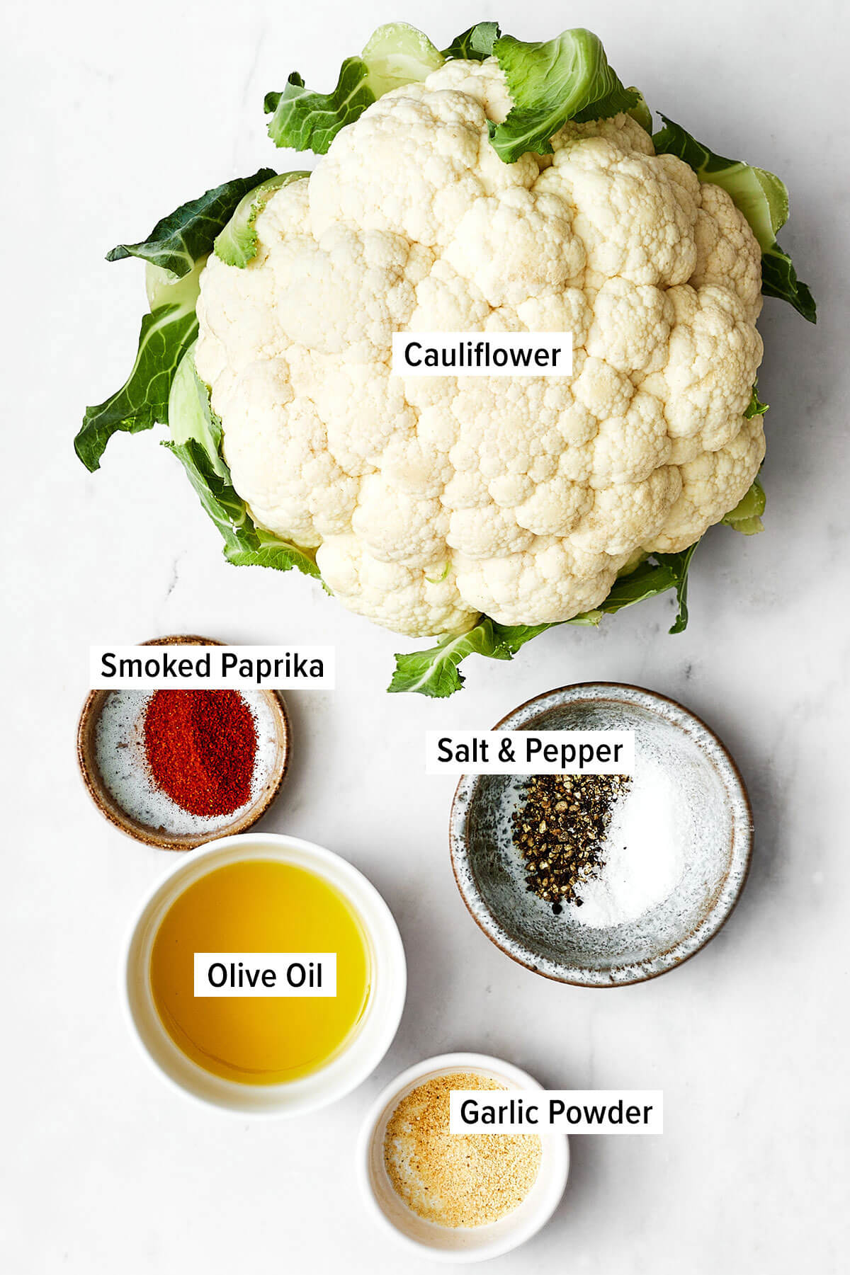 Ingredients for air fryer cauliflower