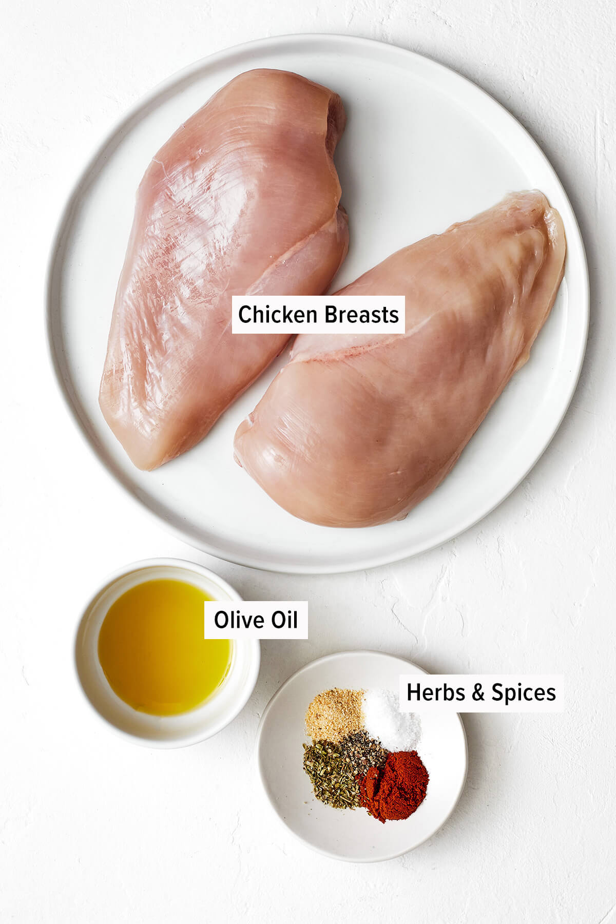 Ingredients for air fryer chicken breast on a table