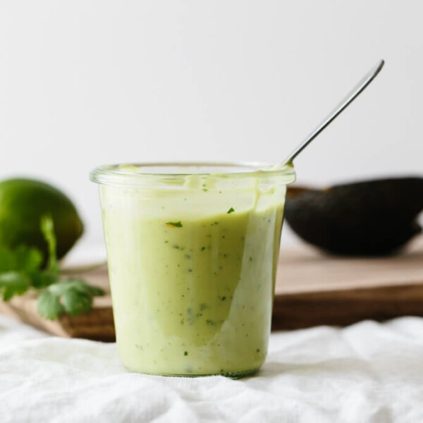 A creamy avocado dressing that's perfect for all your healthy salad recipes.