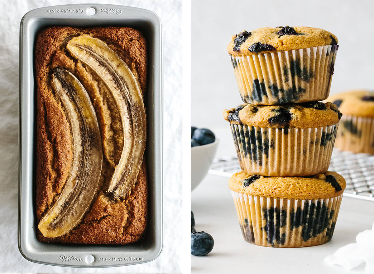 Best breakfast ideas with muffins and banana bread.