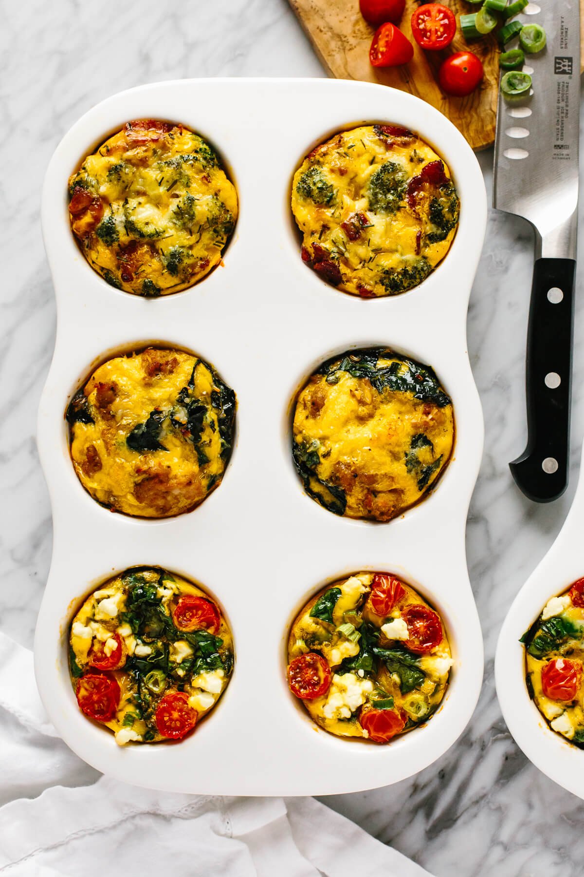 Egg muffins in a pan.