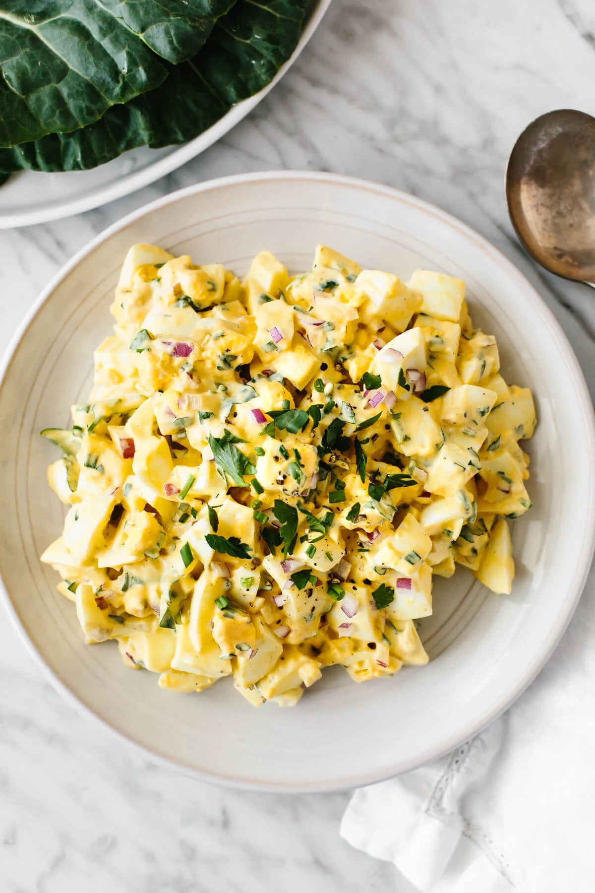 A plate of egg salad