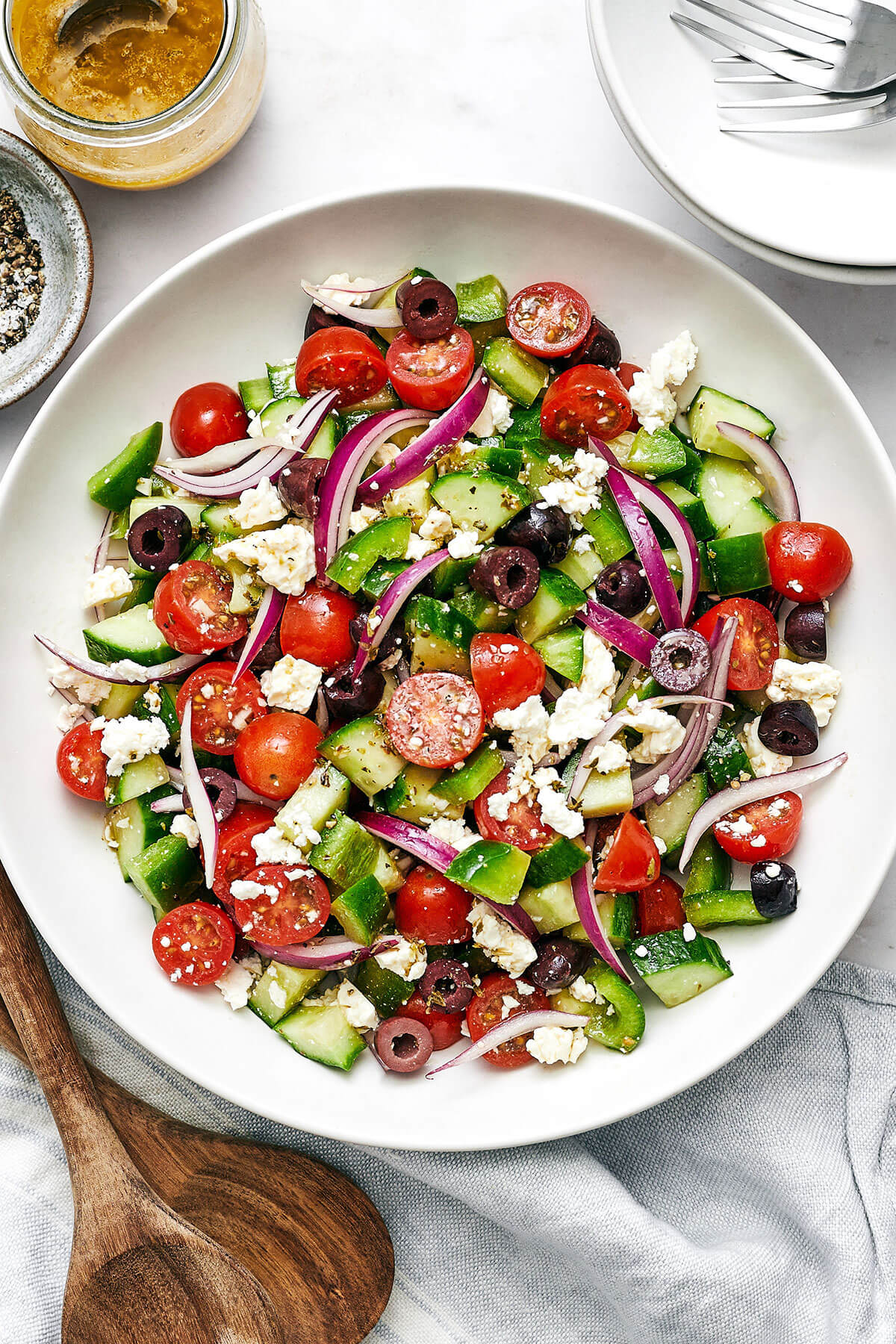 A big bowl of Greek salad