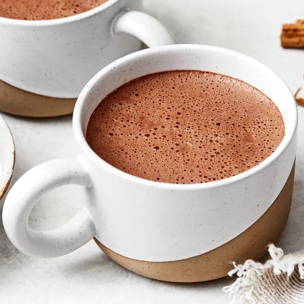 Mexican hot chocolate in a mug.