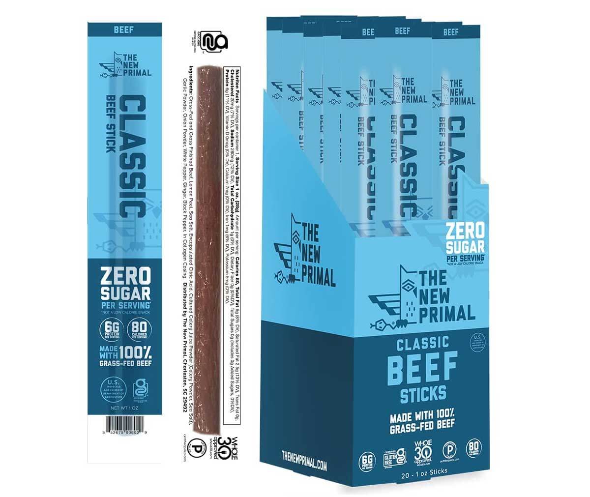 Whole30 The New Primal beef sticks.