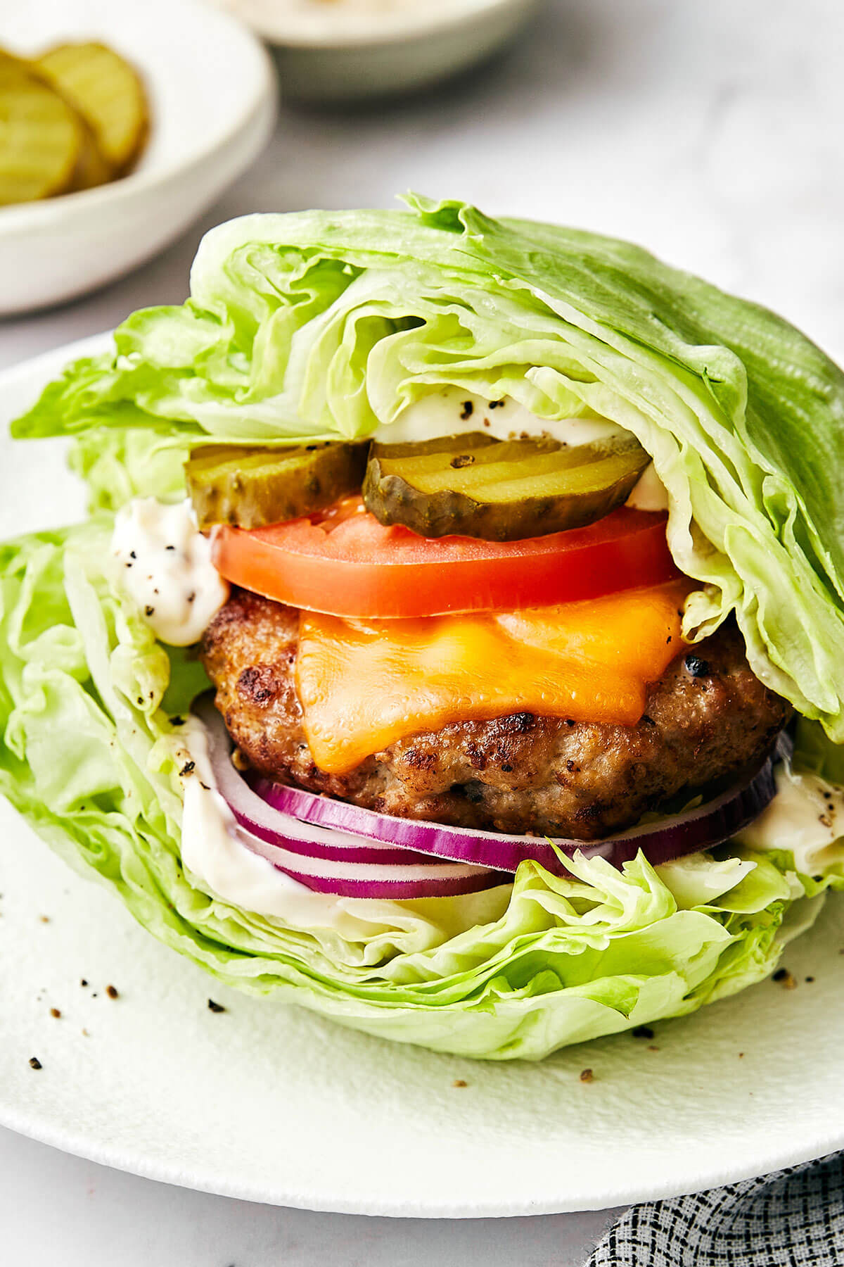 Turkey burger lettuce wrap