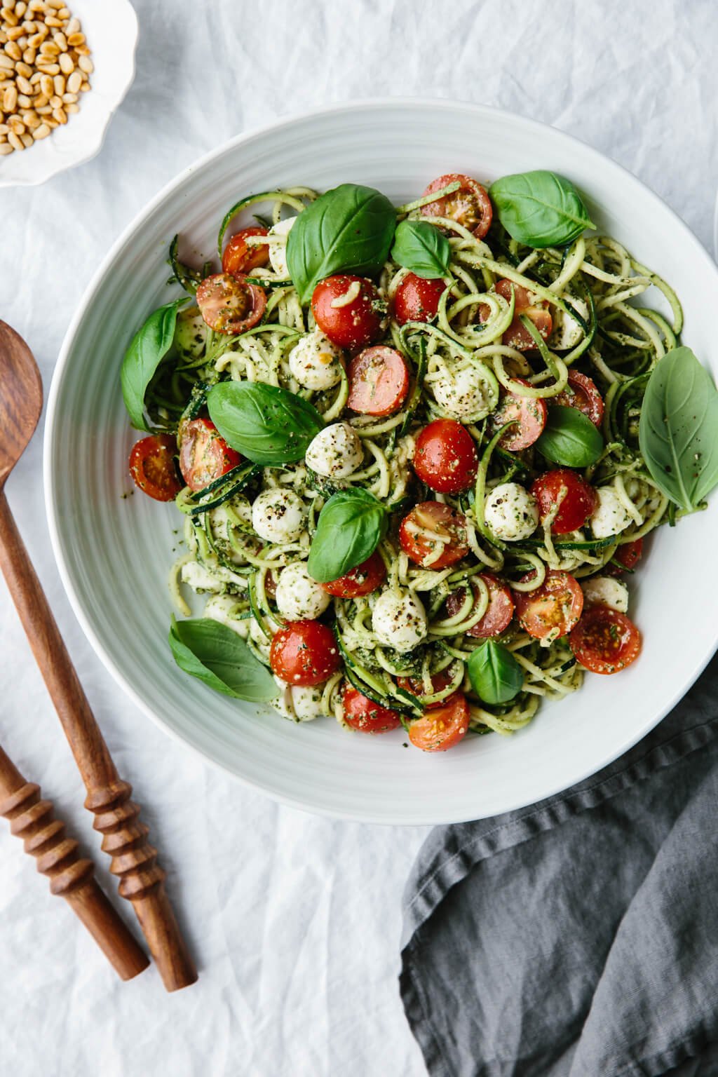 Zucchini noodle caprese is made from my favorite gluten-free pasta alternative, zucchini noodles - and inspired by one of my all time favorite salads, caprese.
